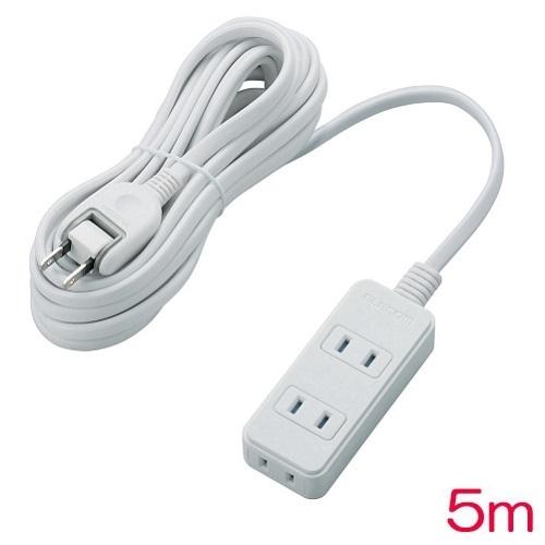 電源タップ エレコム T-ST02N-2350WH [シャッタータップ/3個口/5m/ホワイト]