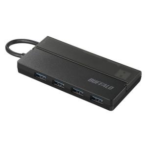 USBハブ バッファロー（サプライ） BSH4U130U3BK [USB3.0 バスパワーハブ 4ポート ケーブル収納 ブラック]｜etrend-y
