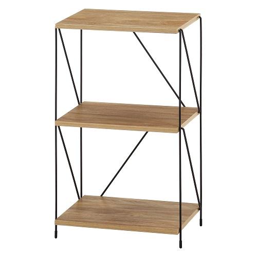 オープンラック　不二貿易　77560 [不二貿易 EZBOワイヤーラック3段 40幅 OAK NA]