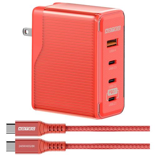PD充電器 アドテック APD-V150AC3-RD-CU4G3 [PD充電器 最大140W Typ...