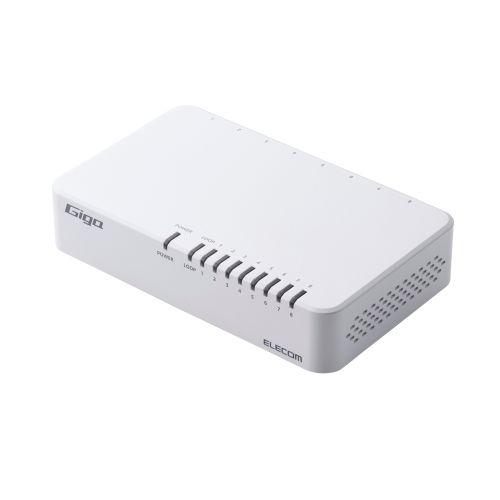 スイッチングハブ エレコム EHC-G08PA4-W [Giga対応スイッチングHub/8P/プラス...