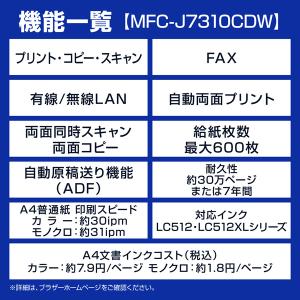 インクジェット複合機 ブラザー MFC-J73...の詳細画像2