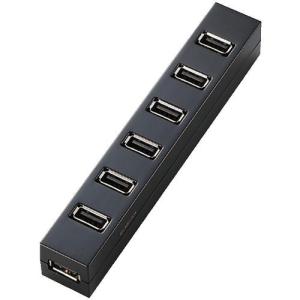 USBハブ エレコム U2H-Z7SBK [7ポートUSBハブ ACアダプタ・マグネット付(ブラック)]｜etrend-y