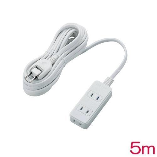 電源タップ エレコム T-ST02-22350WH [ほこりシャッター付き電源タップ/3個口/5m/...