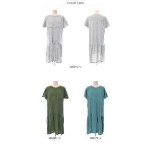 授乳服 ワンピース 夏 安い 半袖 裾フリル 横ファスナー 大きいサイズ 妊婦服 メール便可 Sdn015 Apaproduction Fr