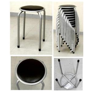 パイプ 丸椅子 ブラック 1.4kg (PC-0...の商品画像