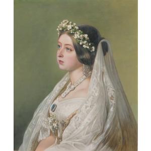 油絵  ヴィンターハルターの名作_ヴィクトリア女王  MA3015｜eurasia-art