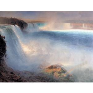油絵 フレデリック・エドウィン・チャーチ_ナイアガラの滝 MA3135