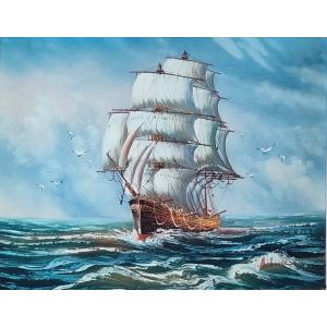 油絵 帆船 MA1268 : 絵画制作専門ユーラシアアート - 通販 - Yahoo