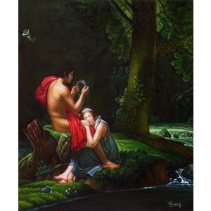 油絵 伊豆高原の桜並木 MA1041 : 絵画制作専門ユーラシアアート - 通販