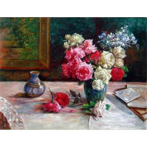 油絵 花瓶の花 MA2874 : 絵画制作専門ユーラシアアート - 通販 - Yahoo