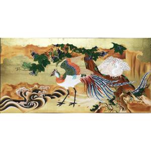 漆絵 狩野永徳の名作_四季花鳥図 NH283 : 絵画制作専門ユーラシア