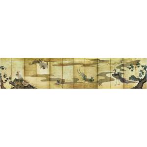 漆絵 鈴木其一の名作_四季花鳥図・右隻 NH288R : 絵画制作専門