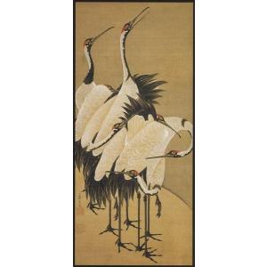 漆絵 伊藤若冲の名作_梅花群鶴図 NH315 : 絵画制作専門ユーラシア