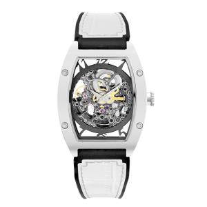 特価 アルカフトゥーラ 978EWH  メカニカルスケルトン トノー 自動巻き 腕時計 メンズ ARCAFUTURA ホワイト系｜euro