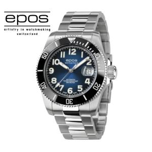 エポス スポーティブ ダイバー チタニウム 3504TIBLM 腕時計 メンズ 自動巻 epos Sportive Diver Titanium ダイバーズウォッチ メタルブレス チタン｜euro