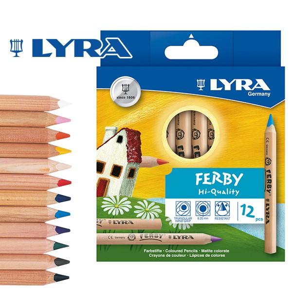 LYRA リラ社 FERBY ファルビー 色鉛筆 軸白木 12色セット
