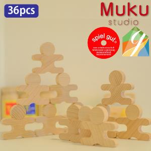 Muku-studio 無垢スタジオ 忍者36個セット 日本製 積み木 ドミノ バランスゲーム 2歳 グッド・トイ spielgut シュピールグート｜eurobus