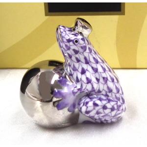 ヘレンド（HEREND） 金魚鉢をのぞきこむ猫 VH15740-0-00 レッド 新品箱