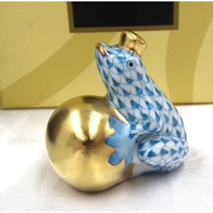 ヘレンド（HEREND） 金魚鉢をのぞきこむ猫 VH15740-0-00 レッド 新品箱