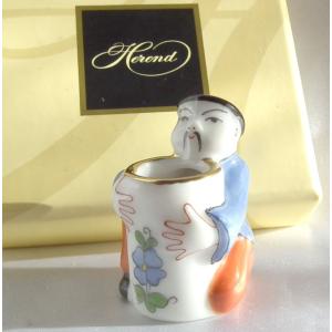 ヘレンド（HEREND） 金魚鉢をのぞきこむ猫 VH15740-0-00 レッド 新品箱