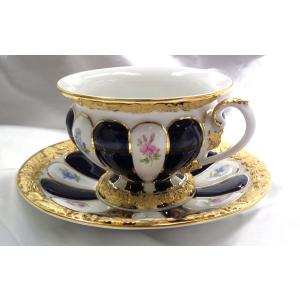 マイセン Xフォーム 宮廷小花 金彩小花ホワイト カップアンドソーサー