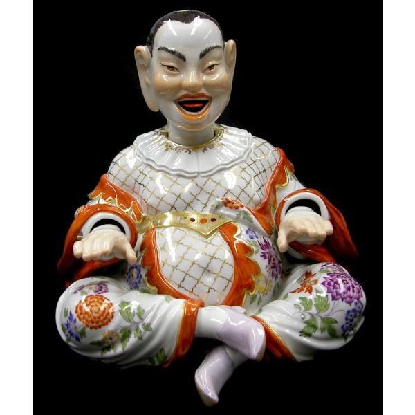 マイセン　パゴダ人形　仕掛け人形　男性神16.5ｃｍ　朱赤　新品　シノワズリ