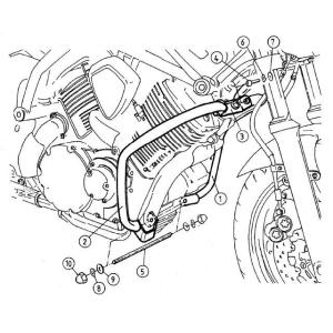 Hepco &amp; Becker エンジンプロテクションバー クローム Yamaha BT 1100 B...