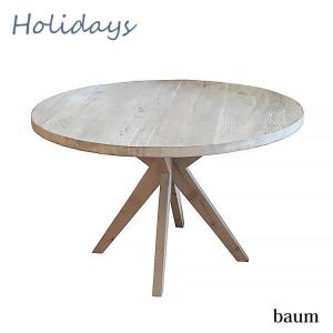 ダイニングテーブル テーブル 116 table 円形 丸型 食卓 古材 木製 シャビーシックバウム nora ノラ ホリデー｜eurohouse-kagu