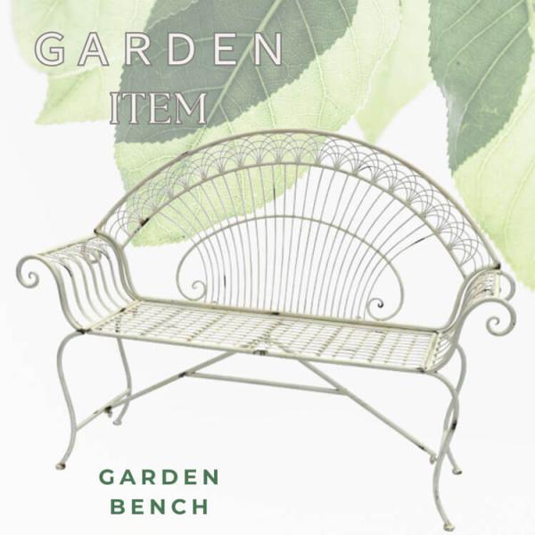 ベンチ ホワイト アイアン 85577 背付きベンチ ガーデニング用品 ガーデン 庭 玄関 東洋石創