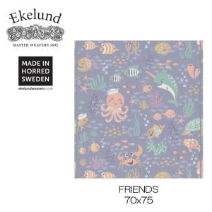 新商品　エーケルンド　Ekelund　FRIENDS　70×75cm　ベビーブランケット　出産祝い　ギフト　オーガニックコットン　フレンズ　#77402｜eurokitchen