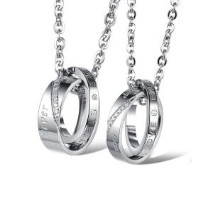 ペアネックレス カップル 大人 2本セット ステンレス
