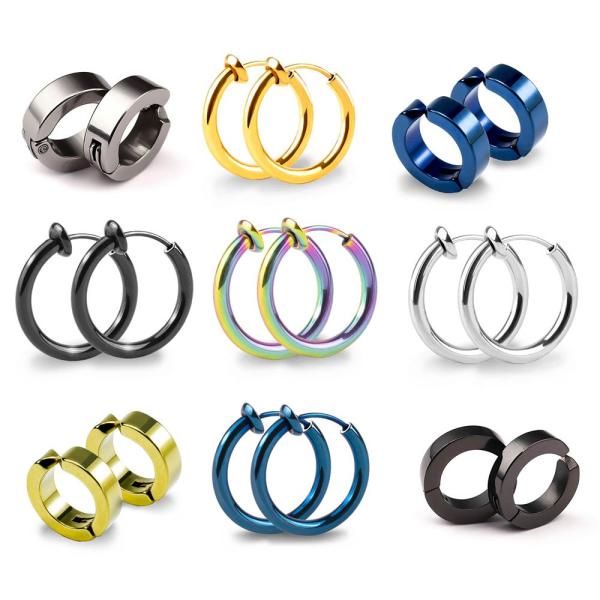 18個 セット フェイクピアス メンズ ノンホールピアス イヤーカフ ステンレス イヤリング スタン...