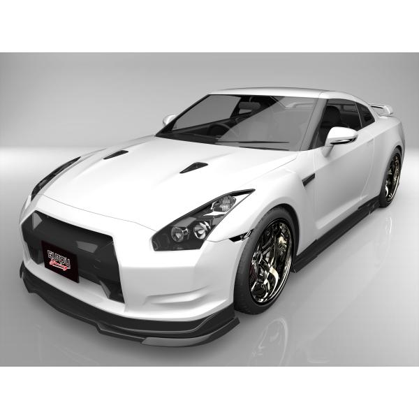 GT- R R35 前期 フロントアンダースポイラー サイドステップ リアマッドディフューザー ３点...