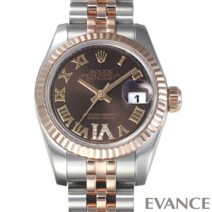 （中古） ロレックス デイトジャスト 179171 チョコレート ランダム番 レディース ROLEX｜evance-web