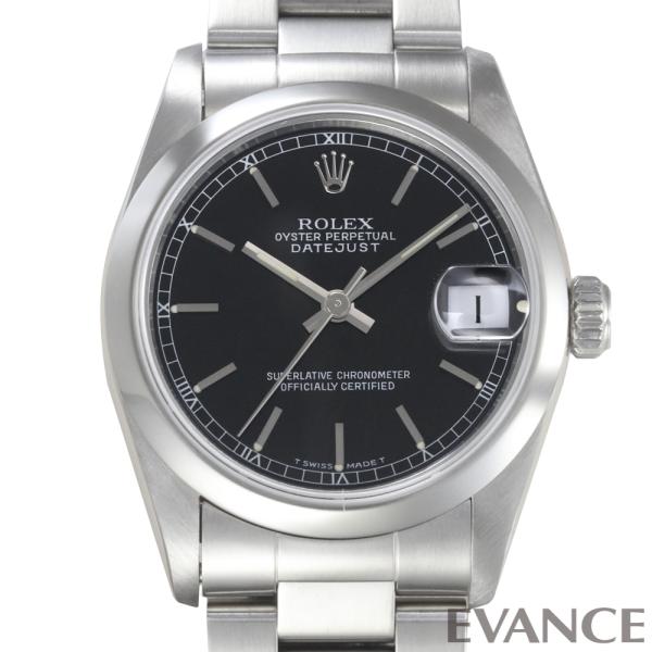 【中古】 ロレックス デイトジャスト 68240 ブラック U番 ボーイズ ROLEX