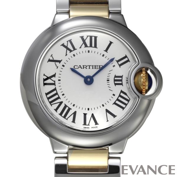 【中古】 カルティエ バロンブルー SM W69007Z3 シルバー レディース CARTIER