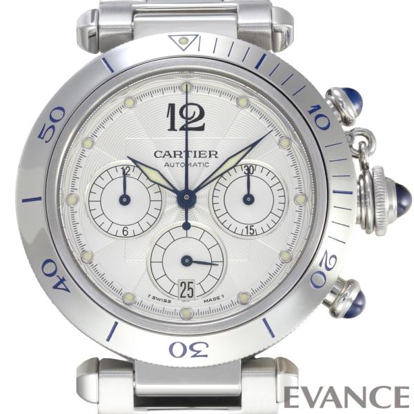 【中古】 カルティエ パシャ クロノグラフ W31030H3 シルバー メンズ CARTIER