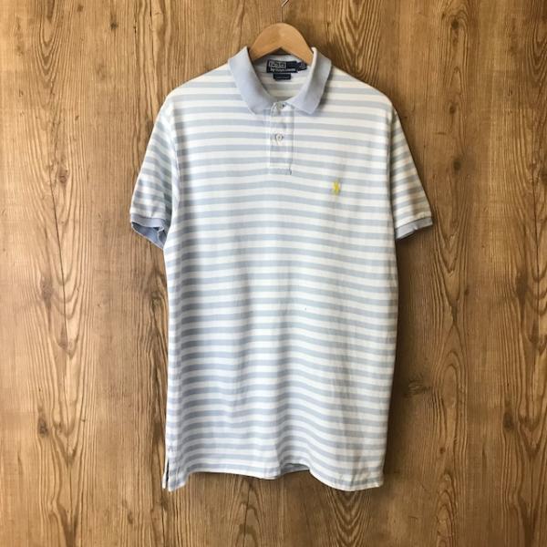 90s VINTAGE Polo by Ralph Lauren ボーダー ポロシャツ メンズ Lサ...