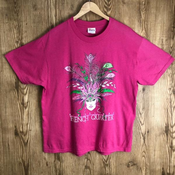 00s VINTAGE HANESタグ 50/50 FRENCH QUARTER プリント T-sh...