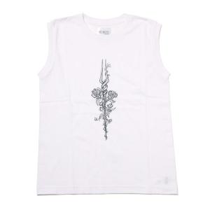 【FLOWER by RADIO EVA 049】Longinus Rose Sleeveless T-shirt/WHITE(MONO)［お届け予定：2022年6月下旬］｜evastore