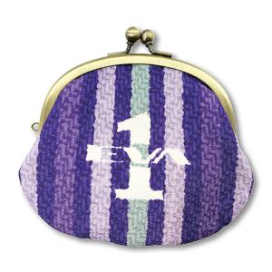 エヴァンゲリオン和柄 ちりめんがま口/ストライプEVA-01