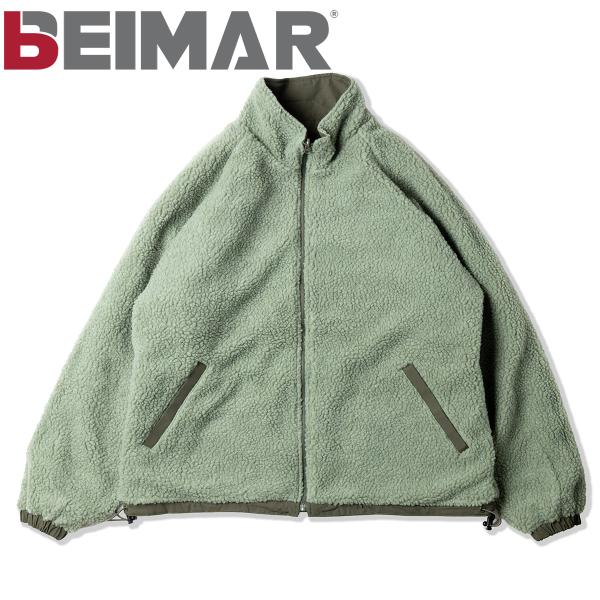 BEIMAR ビーマー リバーシブル ボア ジャケット 別注 ナイロン オリーブ フリース アメリカ...