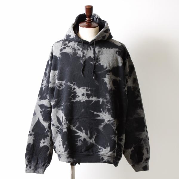 GILDAN ギルダン 8.0 oz ヘビーブレンド タイダイ プルオーバーパーカー ブリーチブラッ...