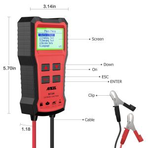 12V デジタル バッテリーテスター自動車 AH CCA 電圧 バッテリーアナライザー 自動車バッテリー 診断ツール ANCEL BST100 2000CCA