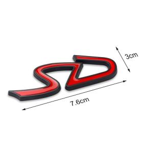 汎用 BMW MINI Cooper ミニクーパー SD ブラック / シルバーメッキ　エンブレム SDロゴ リアエンブレムステッカー デカール 7.6×3cm｜event-wristband