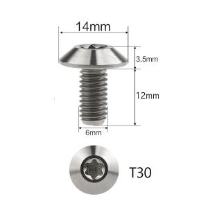 チタン製 ナンバープレート用 ボルト M6・12mm (チタニウムボルト) (3個セット, シルバー)｜event-wristband