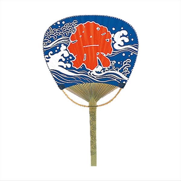 竹骨祭り団扇[うちわ](50本)　青