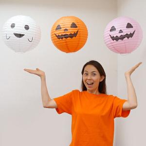 ハロウィン装飾　30cmパンプキン紙ちょうちん　3種セット｜event-ya