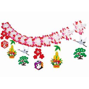 お正月装飾　六角凧松竹梅ガーランド　L180cm / 正月 装飾 ディスプレイ 和風｜event-ya